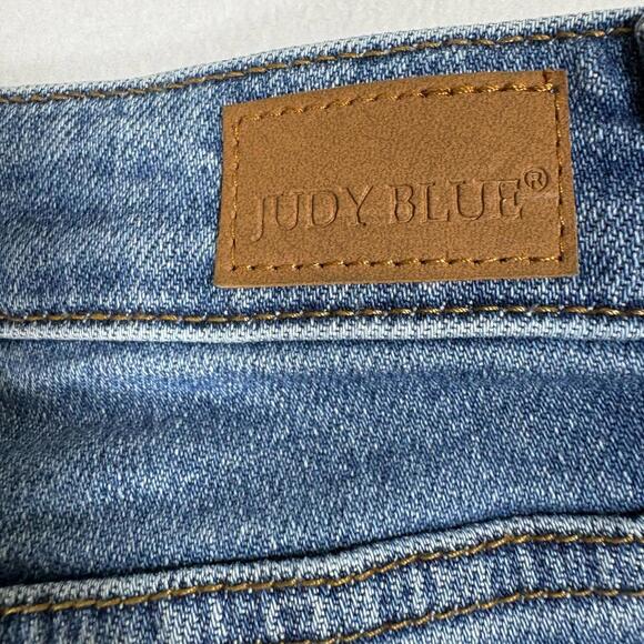 Judy Blue Relaxed Fit Jeans Womens 9/29 Sunflower Embroidered Frayed Y2K Retro - Picture 8 of 8